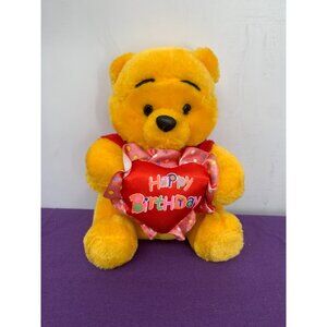 7 Inch Yellow Character Bear Plastic Eyes Nose Red Shirt Happy Birthday China Pl